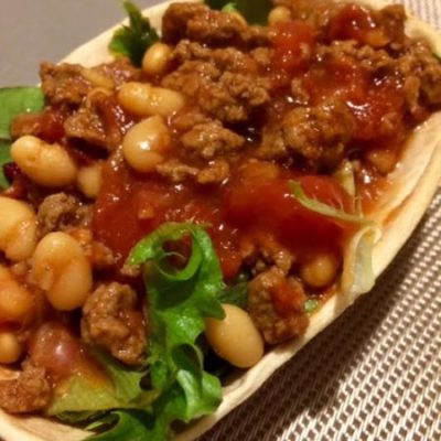 Chilli Beef and Bean Taco Boats
