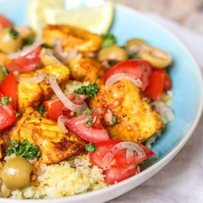Moroccan Cod and Bulgar Salad